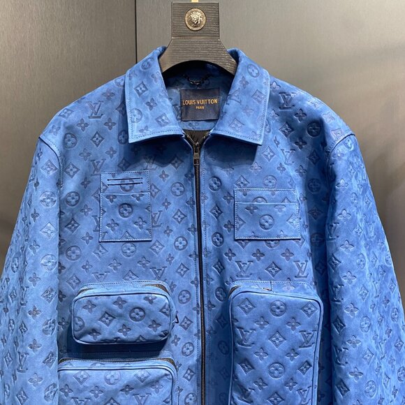Louis Vuitton Monogram-Embossed Leather Utility Jacket – Light Blue - Picture 5 of 9